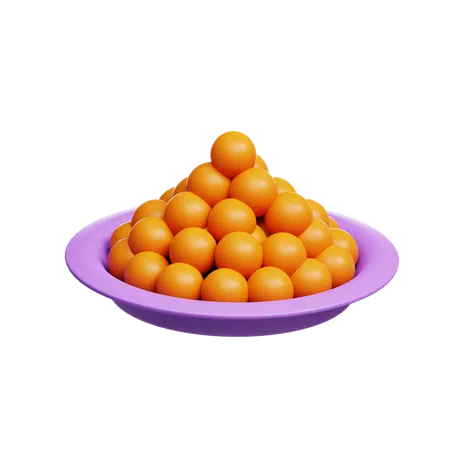 Laddoo Plate  3D Icon