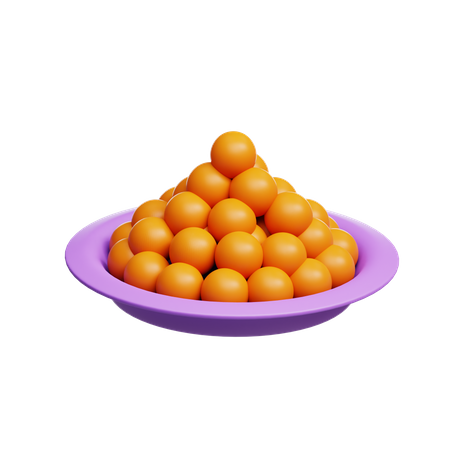 Laddoo Plate  3D Icon