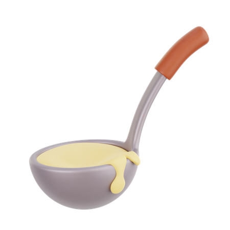 Ladle with Soup  3D Illustration