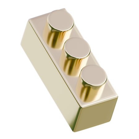 Ladrillo Lego dorado de 1 x 4  3D Icon