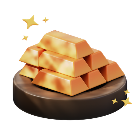 Ladrillos de oro  3D Icon