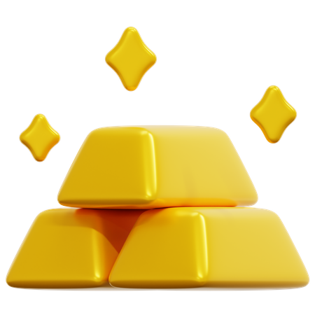 Ladrillos de oro  3D Icon
