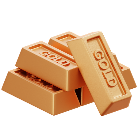 Ladrillos de oro  3D Icon