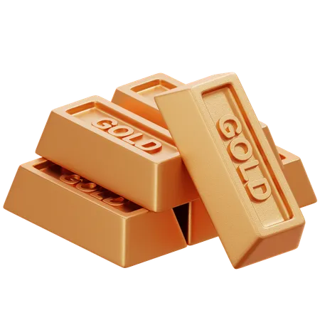 Ladrillos de oro  3D Icon