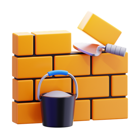 Ladrillos y cemento  3D Icon