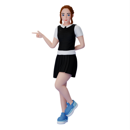 Lady Pointing  3D Illustration