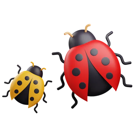 3 D Ladybugs Illustration With Transparent Background 3D Icon