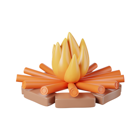 Lagerfeuer  3D Illustration