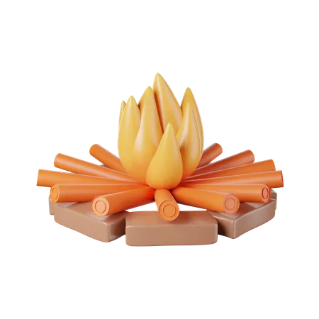 Lagerfeuer  3D Illustration