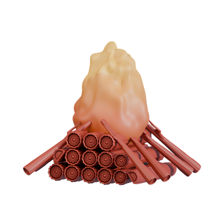 Lagerfeuer protokolliert eine Pyramidenformation  3D Icon