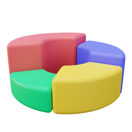 Laid Donut Chart  3D Icon