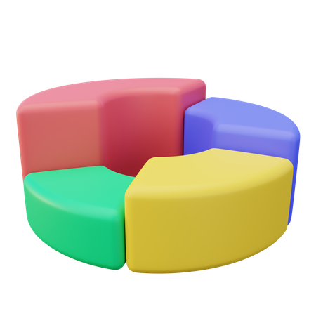 Laid Donut Chart  3D Icon