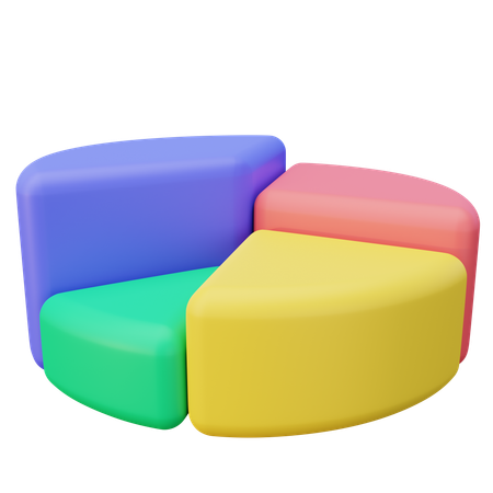 Laid Pie Chart  3D Icon