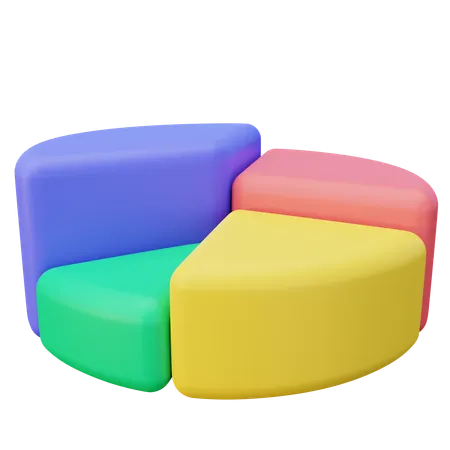 Laid Pie Chart  3D Icon
