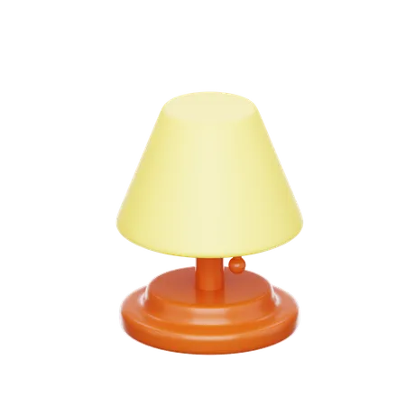 This Image Showcases A Modern Table Lamp With A Vibrant Yellow Shade And Orange Base Rendered In 3 D 3D Icon