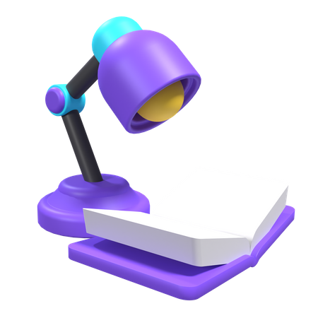 Lamp And Book 3D Icon