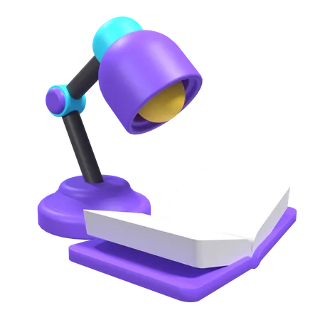Lamp And Book 3D Icon