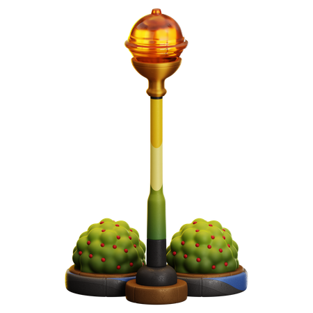 LAMP AND GRASS DECORATION  3D Icon