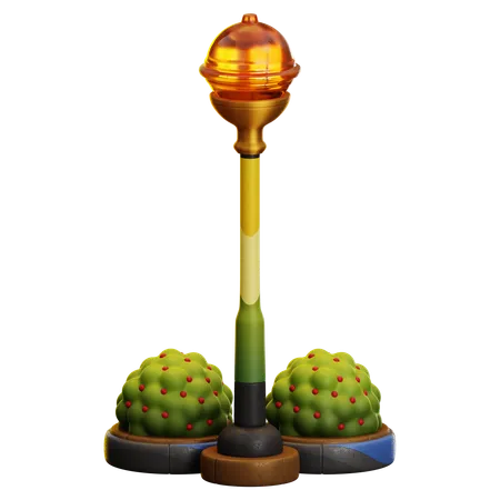 LAMP AND GRASS DECORATION  3D Icon