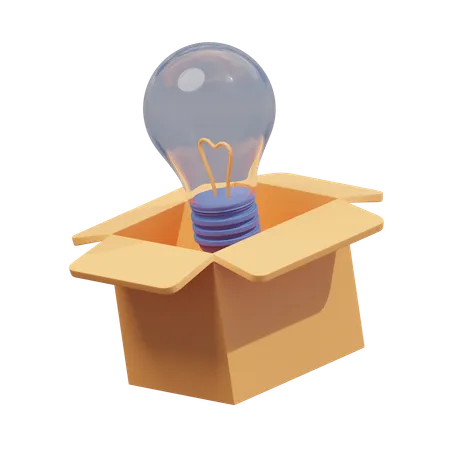 Lamp Bulb And Idea Box  3D Icon