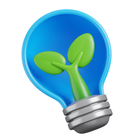 Lâmpada de energia verde  3D Icon