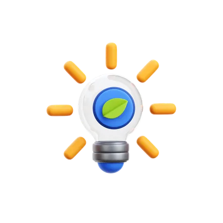 Lâmpada de energia verde  3D Icon