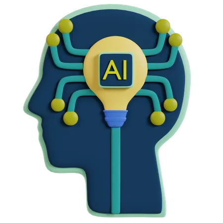 Ai ideia lâmpada humana  3D Icon