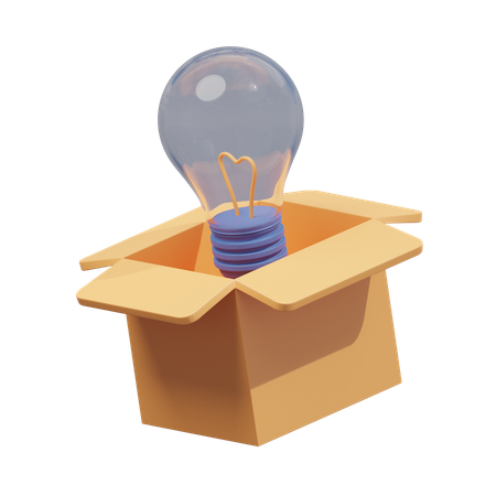 Ampoule et boîte à idées  3D Icon