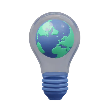 Lampe ampoule idée globe  3D Icon