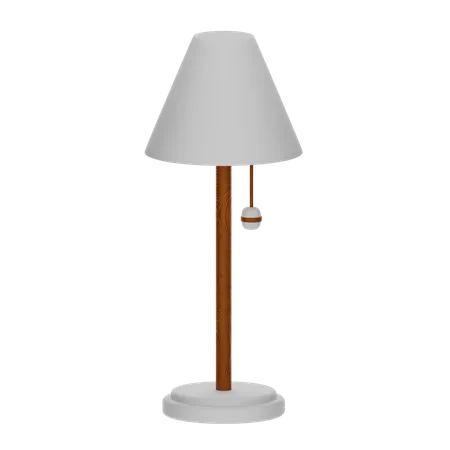 Lampe De Table Avec Une Base En Bois Clair Icone 3 D Illustration 3D Icon
