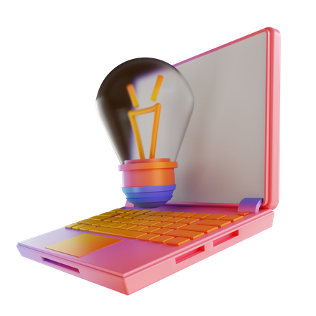 Lampe et ordinateur portable  3D Illustration