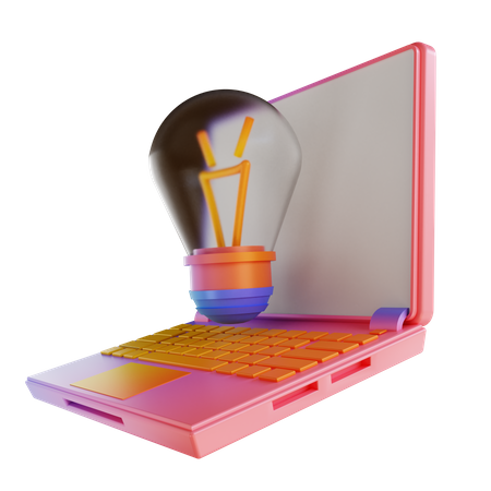 Lampe und Laptop  3D Illustration