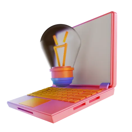 Lampe und Laptop  3D Illustration