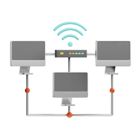 LAN Lokales Netzwerk  3D Icon