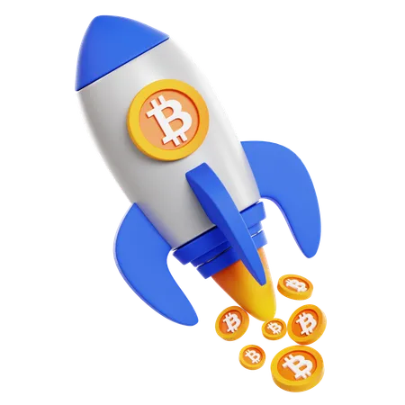 Lançamento de bitcoin  3D Icon