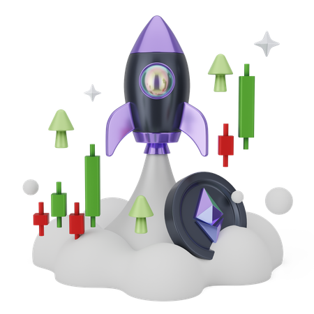 Lançamento de Ethereum  3D Icon
