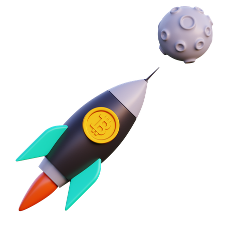 Lancement de bitcoins  Icône 3D