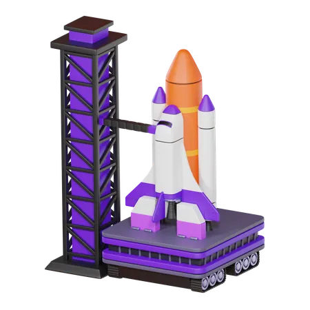Lancement de fusée  3D Icon