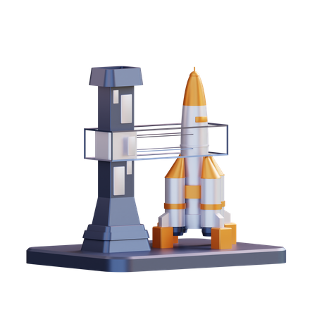 Lancement de fusée  3D Illustration