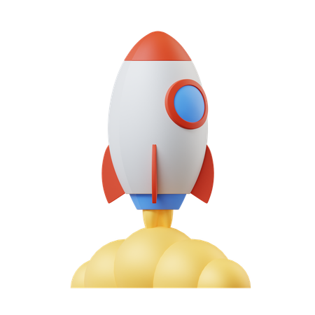 Lancement de fusée  3D Icon