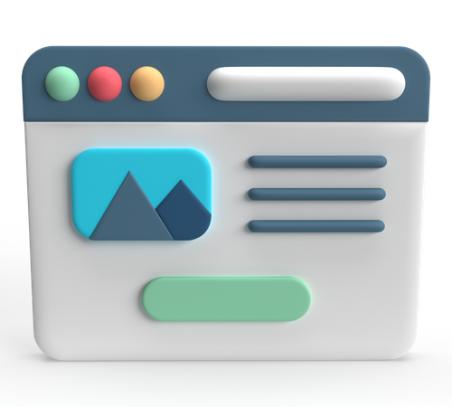 Landing Page  3D Icon