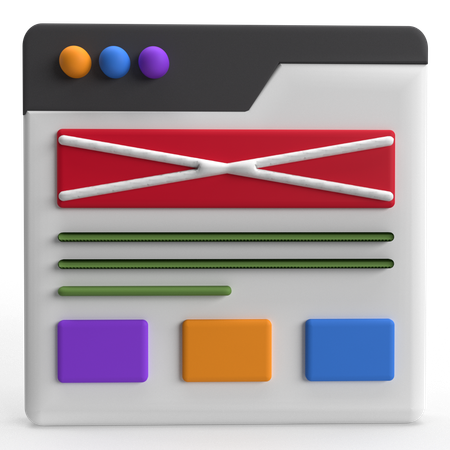 Landing Page  3D Icon