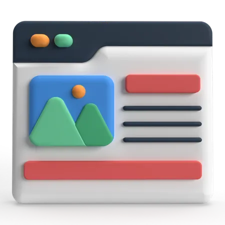Landing Page  3D Icon