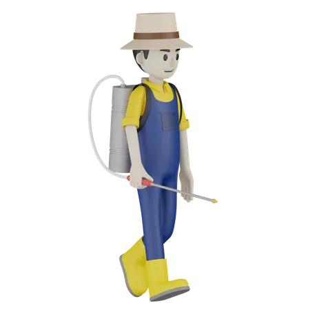 Farmer Charakter Mit Verschiedenen Posen 3D Illustration
