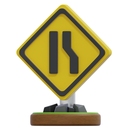 LANE MERGE RIGHT SIGN  3D Icon