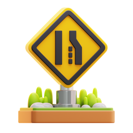 Lane merge sign  3D Icon