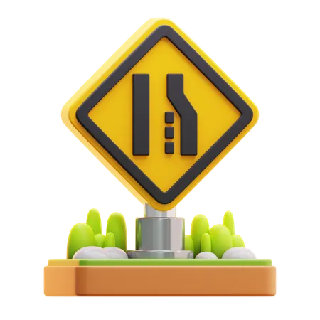 Lane merge sign  3D Icon