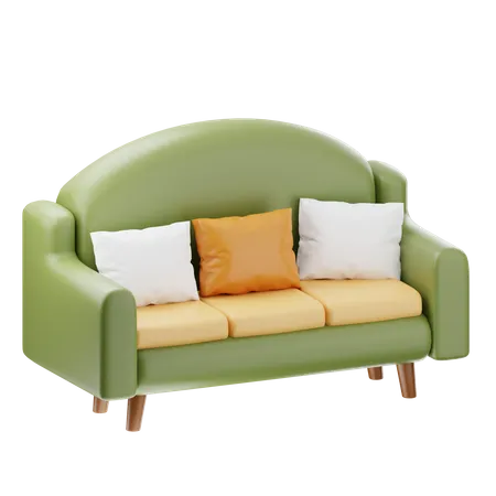 Lange Couch  3D Icon