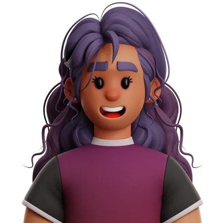 Lange Haare Frau  3D Icon