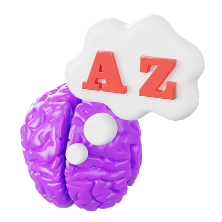 Language In Brain 3D Icon